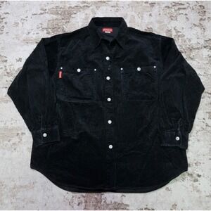 VTG 90's Unionbay Corduroy Snap Button Jacket Large Black Y2K Grunge Streetwear